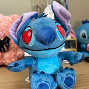 Disney Blue Stitch Plush with Red Heart Eyes - Purple Ear Accents